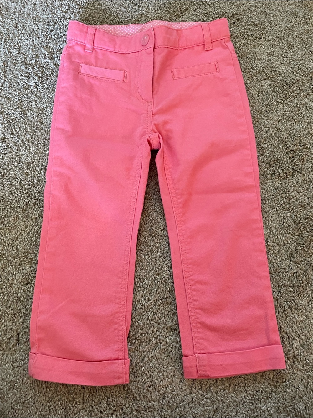 Jacadi Coral Pink Pull-On Casual Pants